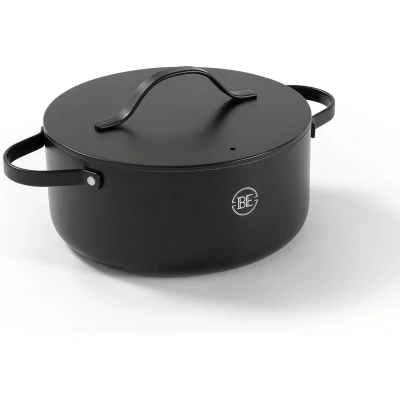 Afbeelding van BE Living Braadpan met Deksel Ø 28 cm PFAS vrije Kookpan inductie Geschikt voor alle warmtebronnen Zwart