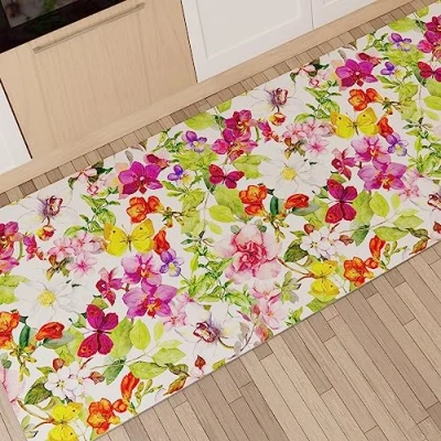 Afbeelding van Petti Artigiani Italiani keukenmat, antislip en wasbaar, 52 x 440 cm, motief vlinders, 100% Made in Italy