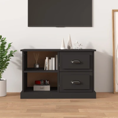 Afbeelding van Tv meubel 73x35,5x47,5 cm bewerkt hout zwart