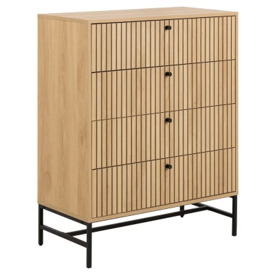 Afbeelding van Hjem Interiors Albany Eiken Ladekast met 4 Lades