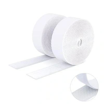 Afbeelding van SUTOUG Dubbelzijdig plakband met haken en lussen, 30 mm x 3 m, zelfklevend, robuuste plakband, insteekband voor fotolijsten, muggennetten, tapijten, doe het zelf wit