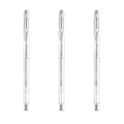 Afbeelding van Uni ball Signo Angelic UM 120AC Gel Ink Pen 0,7 mm, witte inkt, 3 pennen per verpakking
