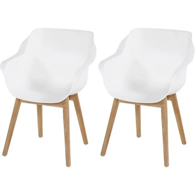 Afbeelding van Hartman Sophie Studio Teak Tuinstoel Set van 2 Wit