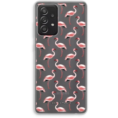 Afbeelding van Case Company® hoesje geschikt voor Samsung Galaxy A52s 5G Flamingo Soft Cover Telefoonhoesje Bescherming aan alle Kanten en Schermrand