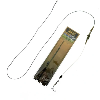 Afbeelding van PB Products R2G SR Clip Leader 90 + Ronnie Hinged Stiff Weed Rig Haakmaat 6 (90cm) (2 Stuks) Karper onderlijnen