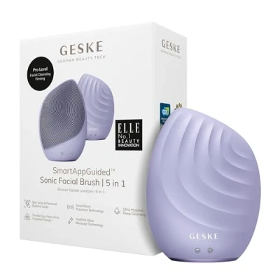 Afbeelding van GESKE SmartAppGuided™ Facial Brush 5 in 1 Elektrische gezichtsreinigingsborstel Zachte siliconen borstel Professionele gezichtsreiniging Gezichtsreinigingsapparaat Gezichtsmassager