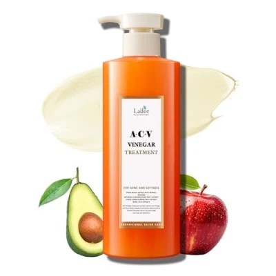 Afbeelding van LA&#039;DOR ACV Vinegar Hair Treatment 430 ml haarbehandeling diepe verzorging, glans en soepelheid met rijke voedingsstoffen plantenextracten voor droog broos haar