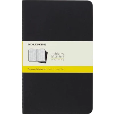 Image de Cahier quadrillé Grand format Couverture souple en carton noire