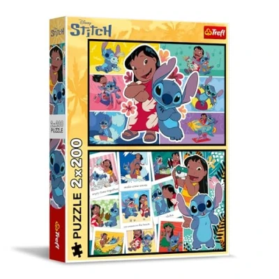 Afbeelding van Trefl 2 in 1 puzzel: Lilo &amp; Stitch, The Happy Life of Stitch x 200 stukjes Twee puzzels voor tieners