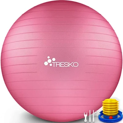 Afbeelding van Fitnessbal met pomp diameter 75 cm Roze