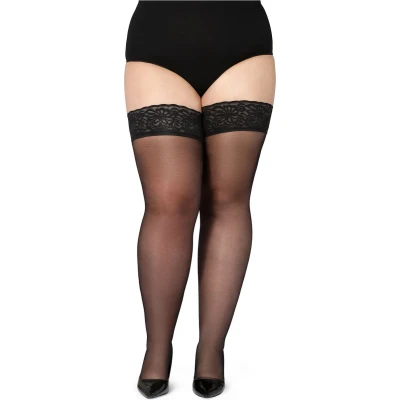 Afbeelding van Bellivalini Dames Hold Up Kousen 20 Denier licht glanzend elastisch Polyamide BLV GI 1126 Zwart 3XL