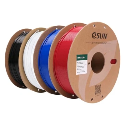 Afbeelding van eSUN PLA filament 1,75 mm, voor 3D printers, PLA, nauwkeurigheid +/ 0,03 1 kg per spoel, 4 spoelen donkerrood, blauw, koudwit, zwart
