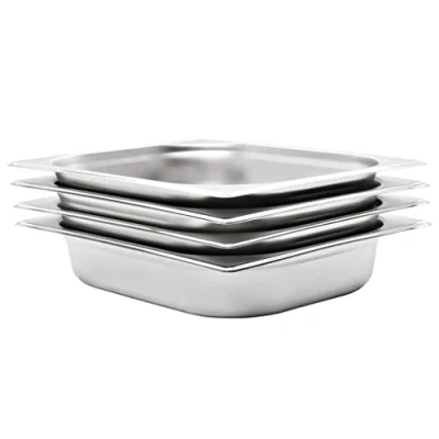 Image de vidaXL Récipients Gastronorm 4 pcs GN 1/2 65 mm Acier inoxydable 50887