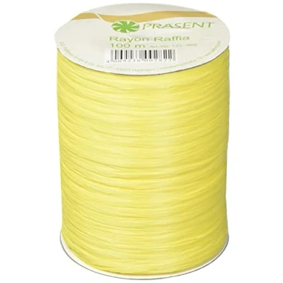 Afbeelding van RAYON RAFFIA geel gelb 100 m Spule