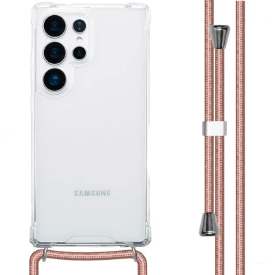 Afbeelding van imoshion Hoesje Geschikt voor Samsung Galaxy S25 Ultra met koord Backcover Rosé Goud