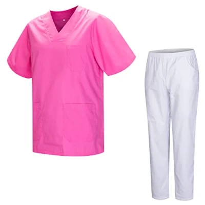 Afbeelding van MISEMIYA KZ 817 8312 wit uniseks sanitair uniform BLANCO Unisex (1 stuk), Roze