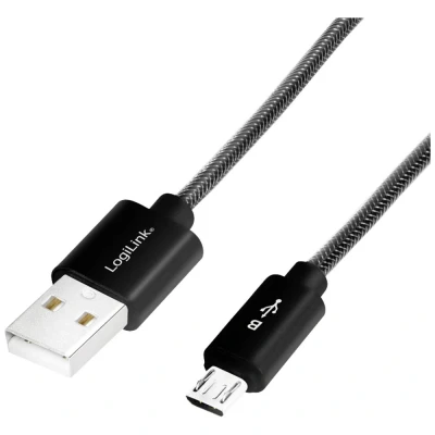 Afbeelding van LogiLink USB kabel 2.0 A stekker, micro B stekker 1.00 m Zwart CU0132