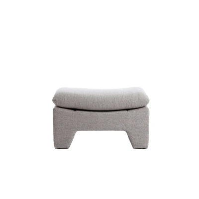 Afbeelding van Light &amp; Living Poef DASHA 80x40x48.5cm Grijs