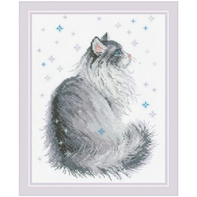 Afbeelding van Snowy Meow Aida Borduurpakket Riolis