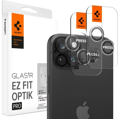 Afbeelding van Spigen Optik Pro iPhone 15/15 Plus Camera Lens Protector Glas (2 Pack)
