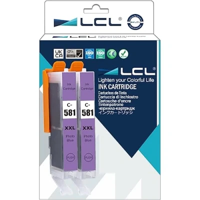 Afbeelding van LCL Inktcartridge compatibel CLI 581 PB XL XXL 1999C001 12,5 ml (2 fotoblauw) vervanging voor Canon PIXMA TS8150 TS8151 TS8152 TS9150 TS9155 TS8250 TS8255 1 x TS82