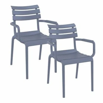 Afbeelding van Paris tuinstoel donker grijs 2 stuks