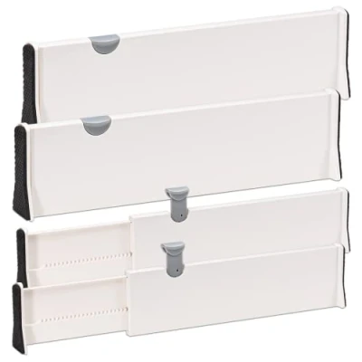 Afbeelding van laden opbergsysteem ladeverdeler verstelbare scheidingssysteem keuken organizers voor badkamer slaapkamer commode 38 54 cm set van 4 wit