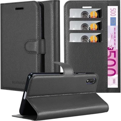 Afbeelding van Cadorabo Hoesje geschikt voor Cubot J3 in PHANTOM ZWART Beschermhoes met magnetische sluiting, standfunctie en kaartvakje Book Case Cover Etui