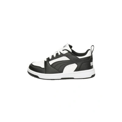 Afbeelding van Puma Rebound V6 Sneakers laag voor kinderen, Maat: 35, Zwart Hoogwaardig imitatieleer