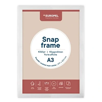 Afbeelding van Kliklijst Europel A3 25mm mat wit