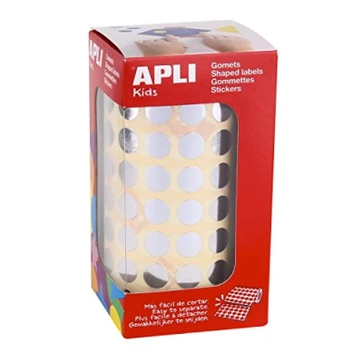 Afbeelding van Apli Kids 11627 rol van 5192 ronde stickers, 10,5 mm, zilver