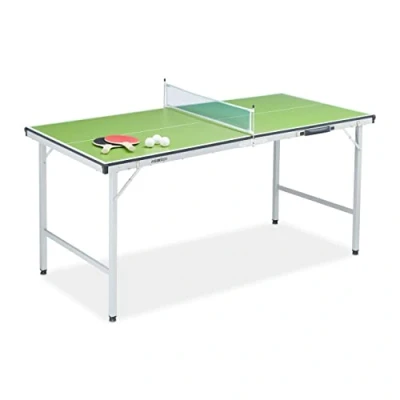 Afbeelding van tafeltennistafel inklapbaar 70x70x150 cm met net 2 batjes 3 ballen groen