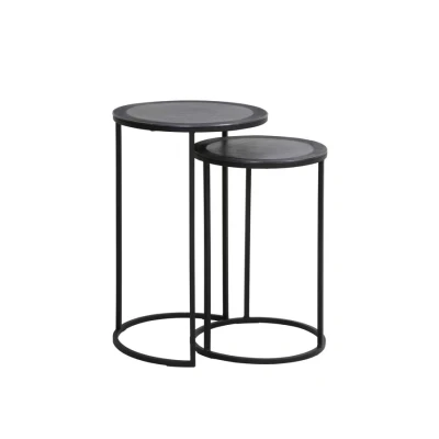Afbeelding van Light &amp; Living Bijzettafel TALCA Ø40x60cm Zwart Set van 2