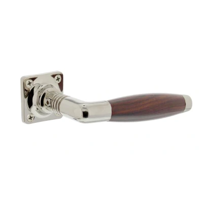 Afbeelding van Intersteel Deurklink Ton nikkel / palissanderhout 38x38 mm