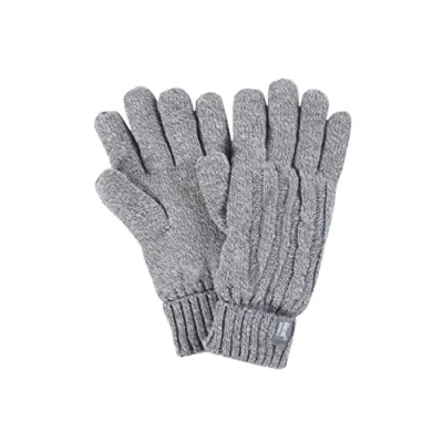 Afbeelding van Heatholders, Superwarme Dames Kabel Handschoenen, Light Grey, Maat S/M