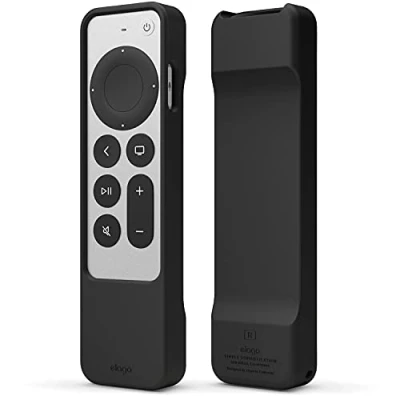 Afbeelding van elago R1 hoes compatibel met Apple TV 4K Siri Remote 3e generatie (2022) en 2e (2021) magnetische technologie, schokdemping, volledige toegang tot alle functies (zwart)