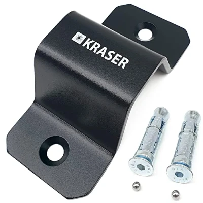 Afbeelding van KRASER KR49B Diefstalbeveiliging voor vloer of muur van staal, hoge sterkte, veiligheid motorfiets, fiets, aanhanger, zwart