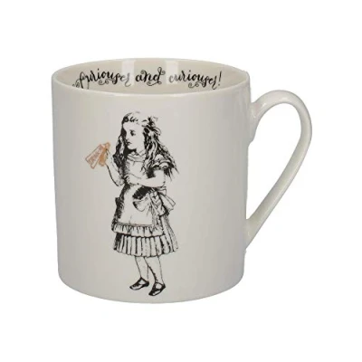 Afbeelding van V&amp;A Alice in Wonderland mok van fijn porselein, motief Alice, wit, 350 ml C000048