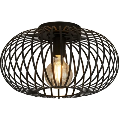 Afbeelding van Searchlight Avery Hanglamp Ø 40 X 150 Cm Mat Zwart