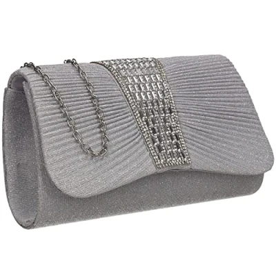 Afbeelding van SwankySwans Julie clutch voor dames, zilver.