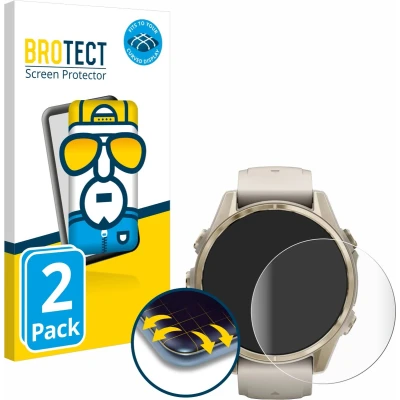 Afbeelding van BROTECT Screenprotector voor Garmin Fenix 8 (43 mm) Folie Beschermfolie transparant volledig dekking (2 Stuks)