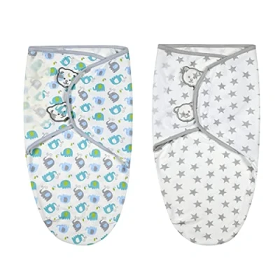 Afbeelding van Vicloon Swaddle Baby, 2 pack Babydeken Inbakerdoek voor Pasgeborenen Van 0 3 Maanden Inbakerdeken 100% Katoen Verstelbare Slaapzakdeken