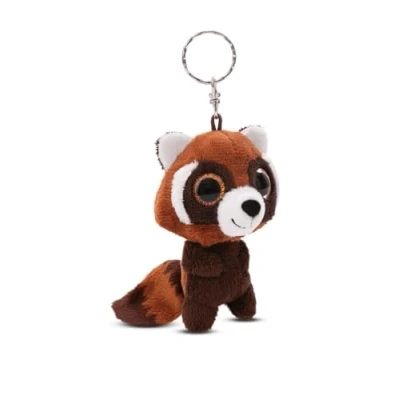 Afbeelding van Sleutelhanger GLUBSCHIS Panda Roux Robidu 9 cm bruin dierenhanger met metalen ring om op te hangen aan sleutels, touw, tas en meer