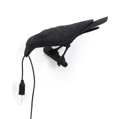 Afbeelding van Seletti Bird Looking Wandlamp Links Zwart