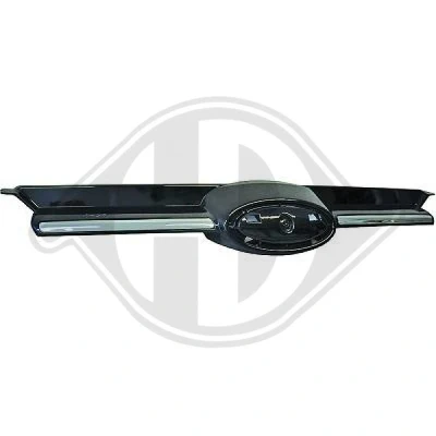 Afbeelding van DIEDERICHS 1418040 Grille Auto Midden Bovenste deel Chroom/zwart FORD: FOCUS 3