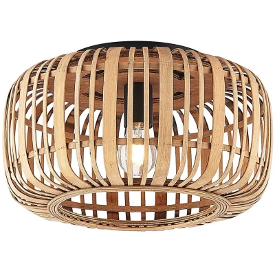 Afbeelding van Lindby plafondlamp hout 1licht Hout, metaal H: 23.8 cm E27 natuur