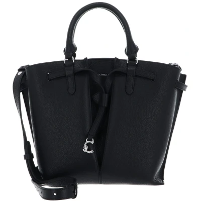Afbeelding van COCCINELLE Leren Handtas Schoudertas Flores Handbag Grained Leather Noir Zwart