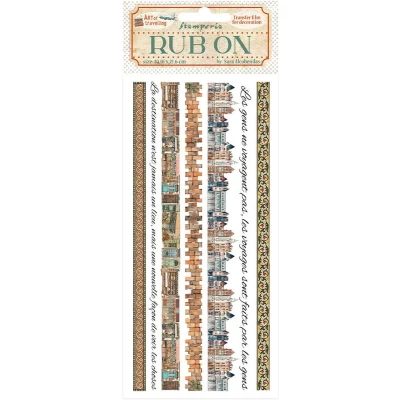 Afbeelding van Stamperia Art of Travelling Rub On 4x8,5 Inch Stripes (DFLRB134)
