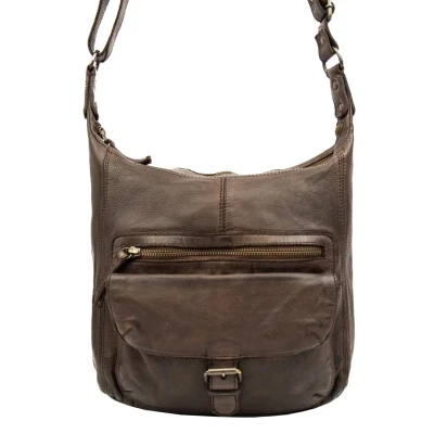 Afbeelding van Bear Design Schoudertas voor dames, leer, bruin, Bruin