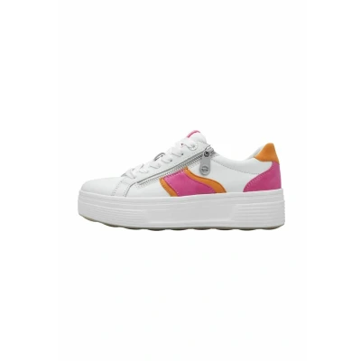 Afbeelding van Tamaris Sneakers laag, Dames, Maat: 38, Fuchsia comb Leer en imitatieleer